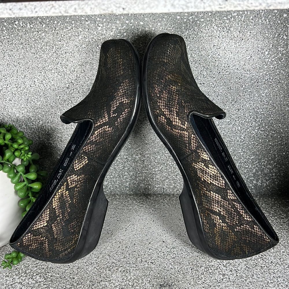 Dansko Olivia Bronze Python Leather Loafers Shoes… - image 5